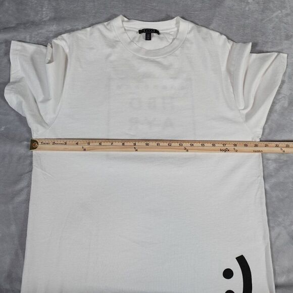 AYR All Year Round Anniversary Crewneck T Shirt Mens Medium Smiley Face White - Picture 7 of 8